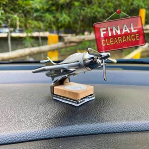 Solar Cessna Aircraft With Unique Fragrance Car Air Fresheners Ornaments Solar Energy Rotate Helicopter Aromatherapy Decor for Car Office Home (Silver)