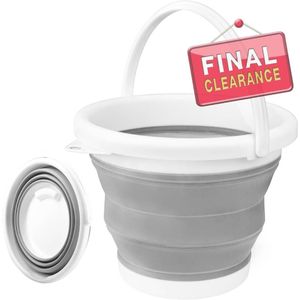 Collapsible Bucket with Handle 10L(2.6 Gallon), Portable Mop Bucket for Cleaning, Silicone Ice Buckets for Outdoor Camping Fishing Car Washing Household Cleaning Supplies, Large Plastic Wash Basin Tub