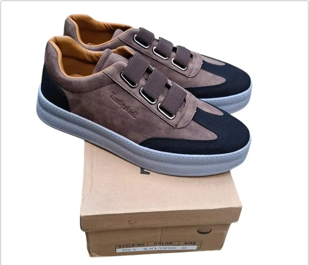 Timberland Men's Triple Strap Velcro Sneakers Leather Suede Platform Casual Streetwear Shoes Black Coffee Easy Fasten Trainers