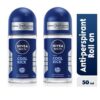 NIVEA MEN Cool Kick Anti-Perspirant Rollon For Men, 72h - 50ml (2 Pack).