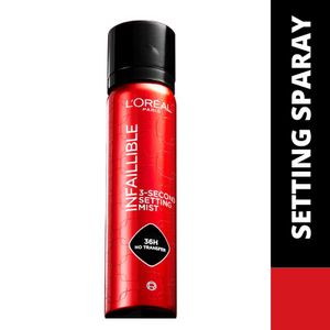 L'Oréal Infallible 3-Second Setting Mist With Microfine, Long-Lasting Fixing Spray for Face, Lightweight and Non-Sticky, Transfer-Proof, up to 36H Wear, 75ml