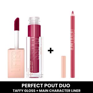 Maybelline Perfect Pout Duo: Taffy Hydrating Lifter Gloss, Main Character Lifter Liner