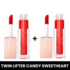 Maybelline Twin Pack Hydrating Lifter Gloss Sweetheart Shade 023 - With Hyaluronic Acid for Hydrated, Fuller, Lifted Lips, 5.4ml