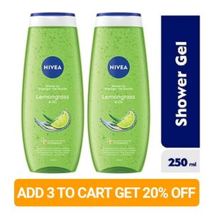 NIVEA Lemongrass & Oil Shower Gel For Women - 250ml (Pack Of 2).