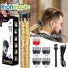 RichRipple USB Rechargeable Beard Hair Trimmer Electric Hair Clippers Salon Hair Cutting Kit With Limit Comb
