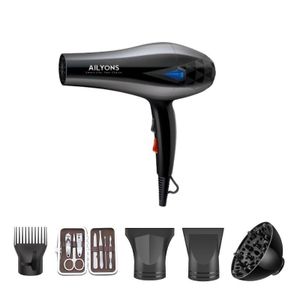 AILYONS P1 Professional Hair BlowDry Hair Dryer 2200W - Black (1YR WRTY)