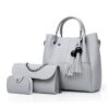 Shoulder Women Handbag Pu Leather Trendy 3 In 1 Ladies Handbags Set