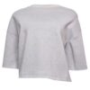 Ladies' Fleece Round Neck Crop Top - Grey