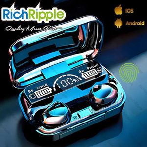 RichRipple M10 LED Display Bluetooth Headsets 9D Stereo Wireless Earphones - Black