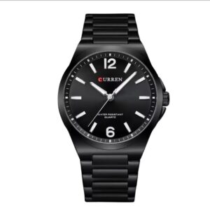 CURREN 8493 Men’s Luxury Minimalist Stainless Steel Quartz Watch – Black Dial, Luminous, Water Resistant