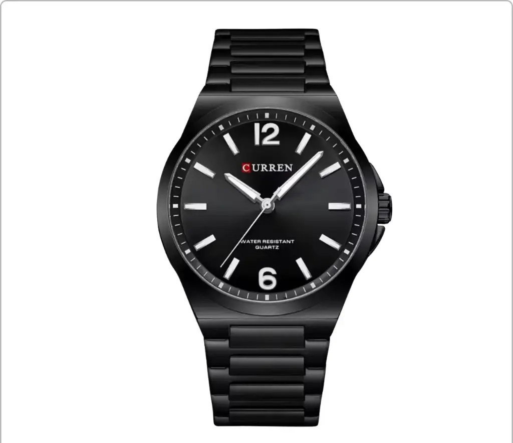 CURREN 8493 Men’s Luxury Minimalist Stainless Steel Quartz Watch – Black Dial, Luminous, Water Resistant